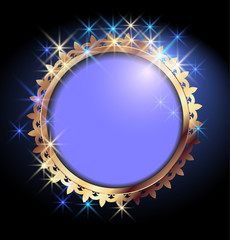 Background with golden frame