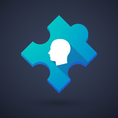 Puzzle piece icon with a head