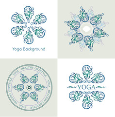 yoga symbols set