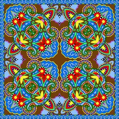 Papier Peint photo Lavable Tuiles marocaines foulard en soie ou foulard motif carré