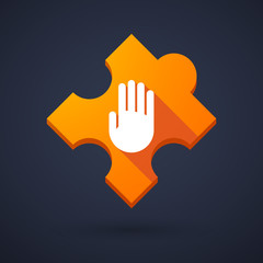 Puzzle piece icon with a hand
