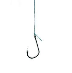 Strong fishing hook isolated on white background