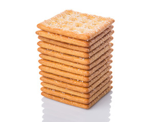 Sugar crackers over white background