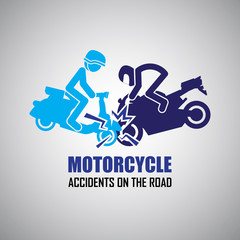 Motorcycle crash and accidents icons