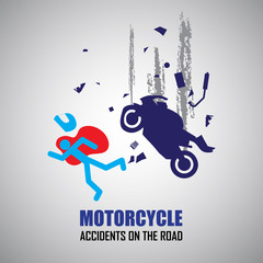 Motorcycle crash and accidents icons