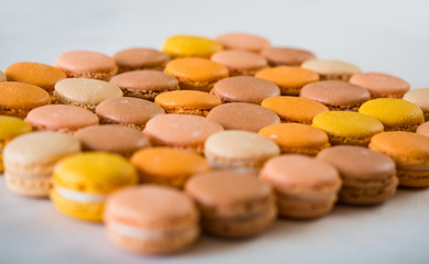 A macaron - sweet meringue-based confection