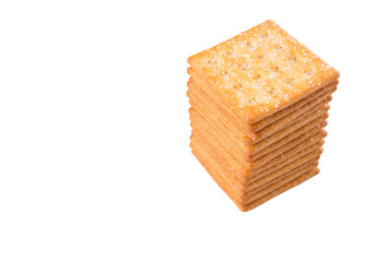 Sugar crackers over white background