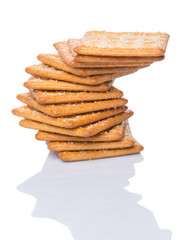 Sugar crackers over white background