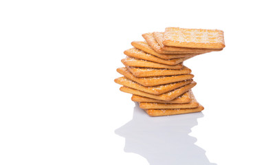 Sugar crackers over white background