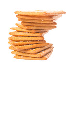 Sugar crackers over white background