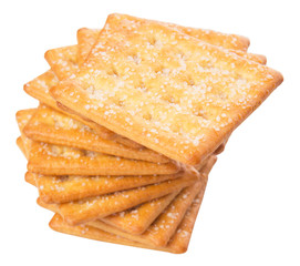 Sugar crackers over white background
