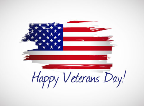happy veterans day flag illustration