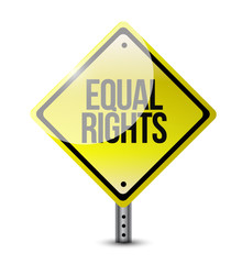 equal rights yellow signs illustration