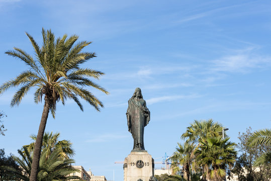 Statue at some tropical city