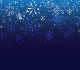 christmas background greeting card with snowflakes