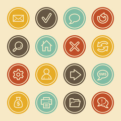 Web & Internet Icon Set 1, Color Circle Buttons