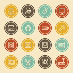 Computer Components Web Icon Set 2, Color Circle Buttons