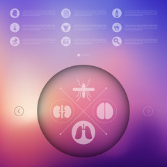 veterinary infographic with unfocused background