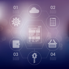 business infographic with unfocused background