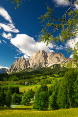 Magnificent valley with Cristallo mountain group near Cortina d'