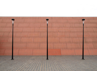 Lamp posts at the park.