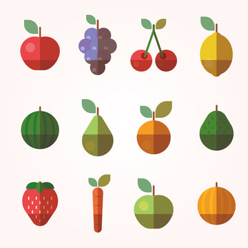 Fruits and Vegetables Icons 