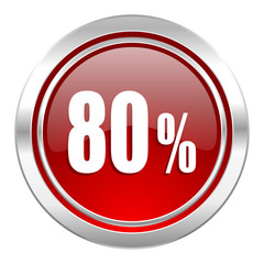 80 percent icon, sale sign