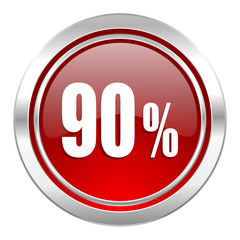 90 percent icon, sale sign