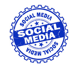 social media stamp on white background