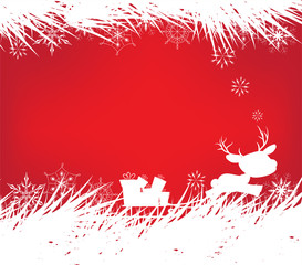 christmas background with ornament snowflakes and deer