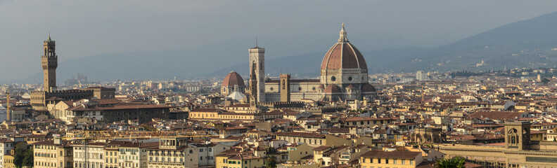 Fototapeta na wymiar Cityscape of Florence, Italy, with the Cathedral and bell tower
