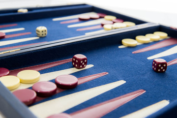 board games - backgammon in play