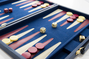 board games - backgammon in play