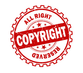 copyright stamp on white background