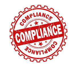compliance stamp on white background