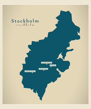 Modern Map - Stockholm SE