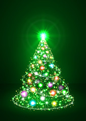 Weihnachtsbaum, abstrakter Tannenbaum, Christbaum, geschmückt