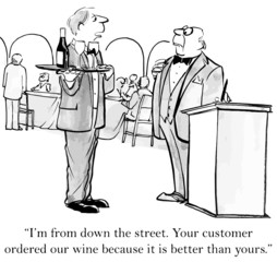 "I'm from down the street. Your customer ordered our..."