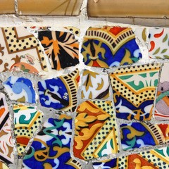 Gaudi mosaic in Barcelona