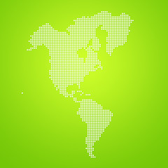 Fototapeta premium North and South America dotted map