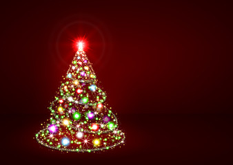 Fototapeta premium Abstrakter Weihnachtsbaum, rot, bunt, Christmas, Tree, Xmas, red