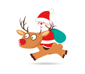 santa claus on deer