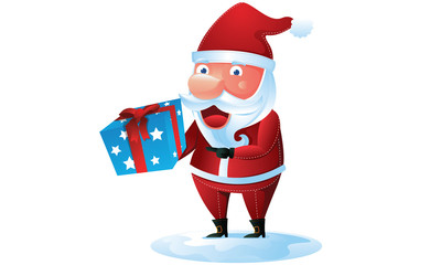 Santa with gift box in Christmas