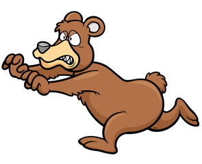 Vector illustration of Cartoon brown bear