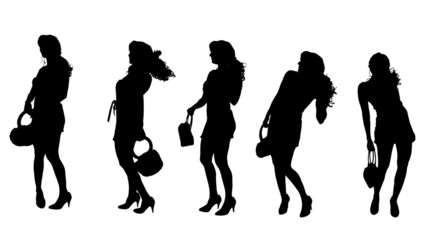 Vector silhouette of a woman.
