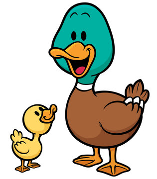 Vector illustration of Duck cartoon
