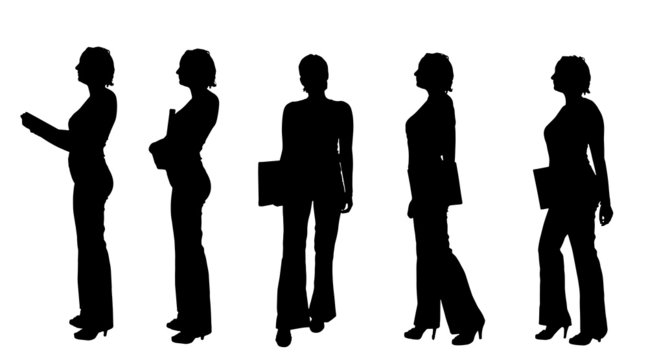 Vector silhouette of a businesswoman.
