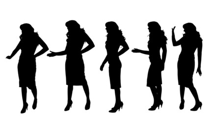 Vector silhouette of a businesswoman.