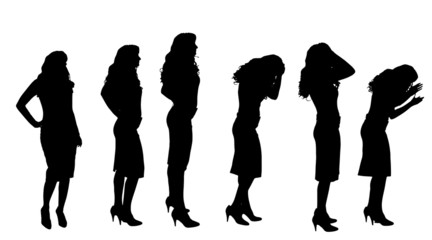 Vector silhouette of a woman.