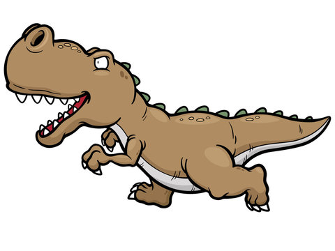 Vector illustration of cartoon dinosaur running